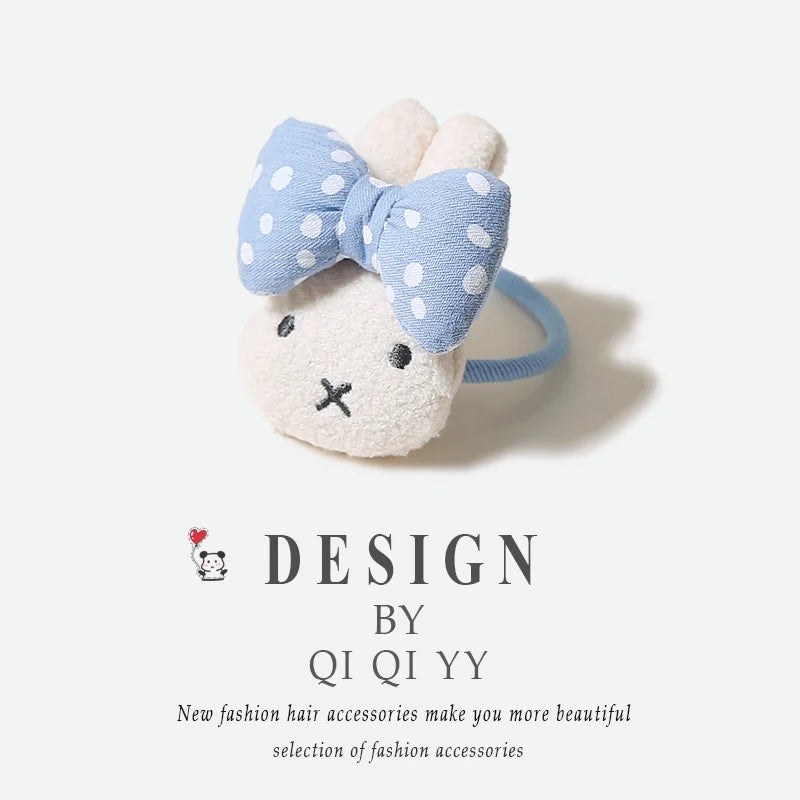 Miffy Polka Dot Ribbon Plush Hair Tie Blue Animals - Tophatter Daily Deals