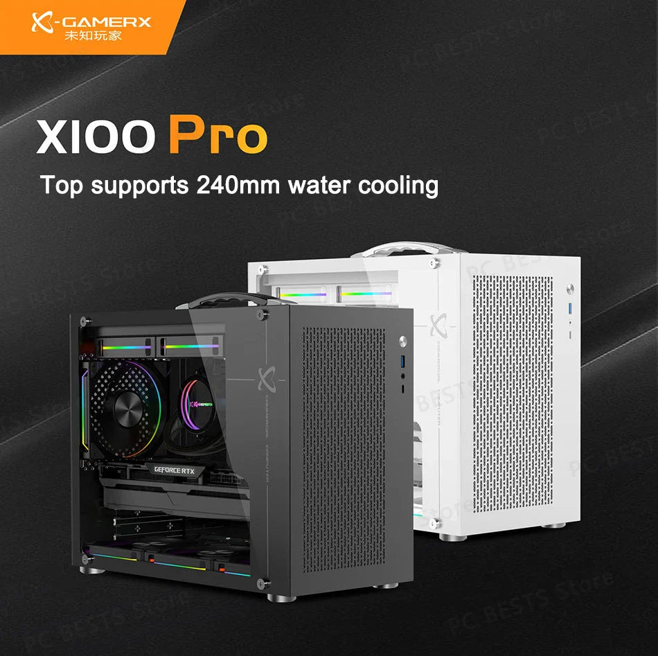 Mini ITX PC Case Transparent Side 240mm Water Cooling - Tophatter Daily Deals