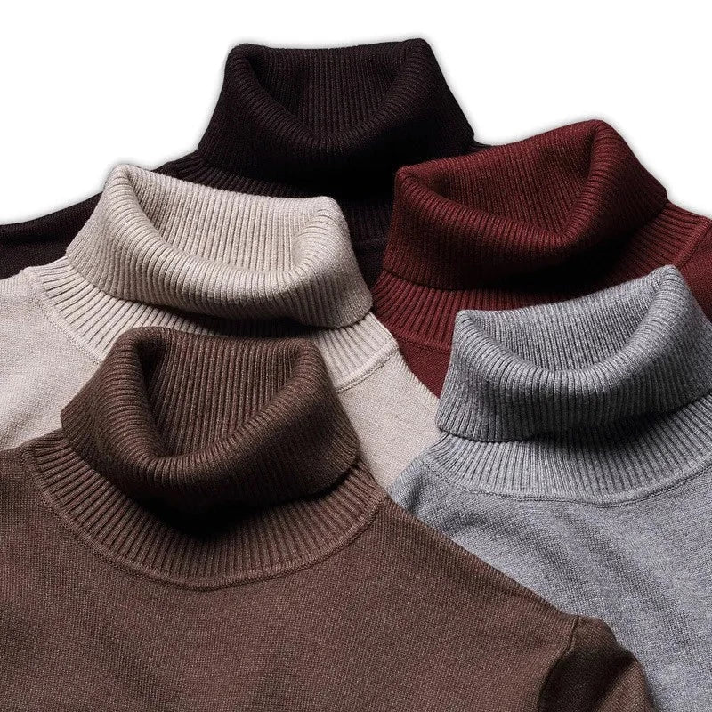 Warm Men’s Turtleneck Sweater - Slim Fit, Wool, Winter - Tophatter Daily Deals