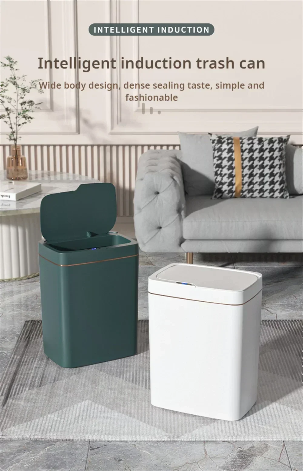 Touchless Smart Sensor Trash Can 15L Waterproof Automatic - Tophatter Daily Deals