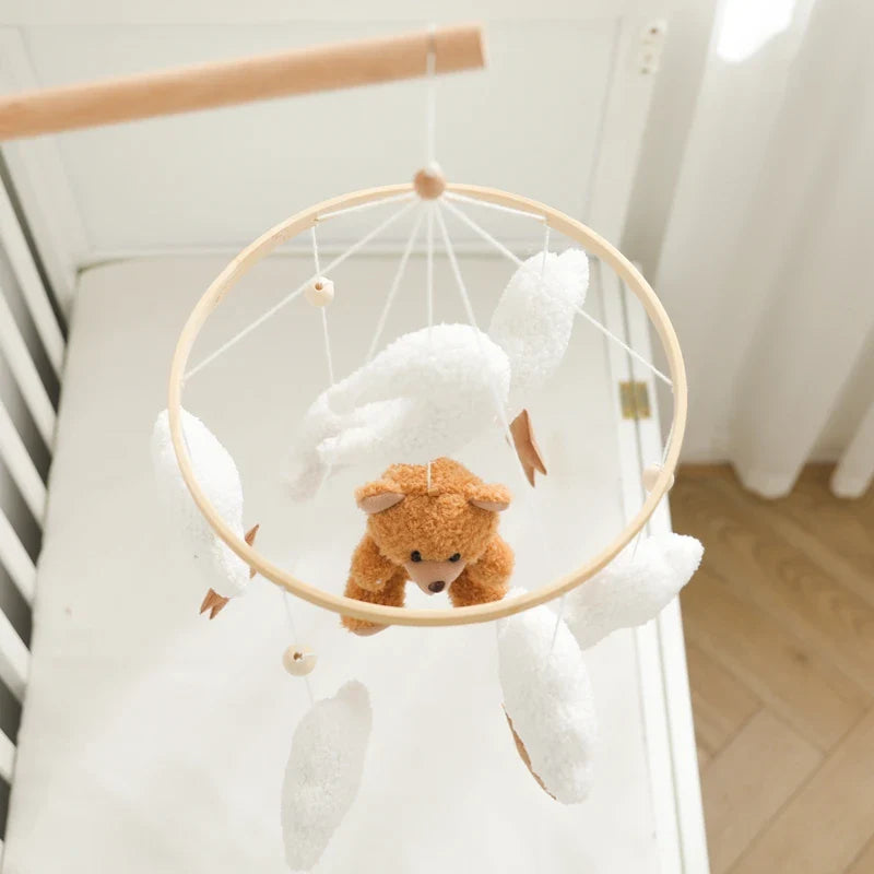 Baby Crib Mobile Wooden Musical Newborn Sensory Toys - Tophatter Daily Deals