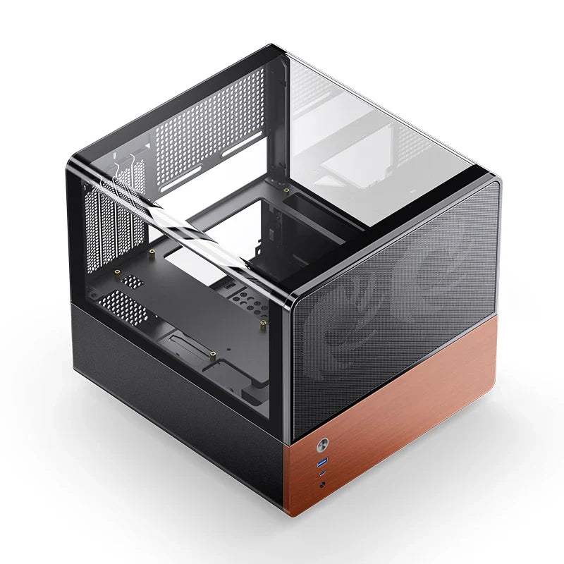 Mini ITX MicroATX PC Case Sea View Glass Compact Gaming V12 Black - Tophatter Daily Deals