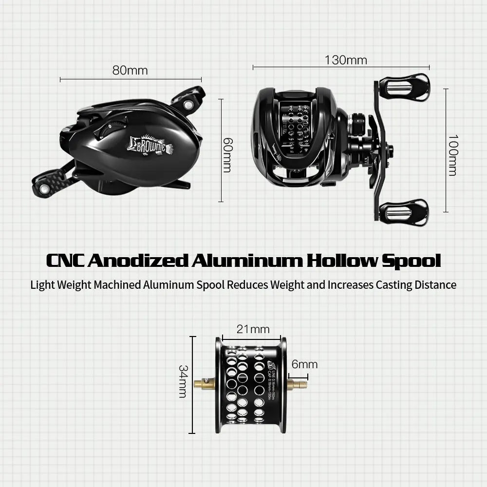 Baitcasting Reel Carbon Body with Clicker Black Outdoor > Fishing - Tophatter Daily Deals
