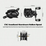 Baitcasting Reel Carbon Body with Clicker Black Outdoor > Fishing - Tophatter Daily Deals