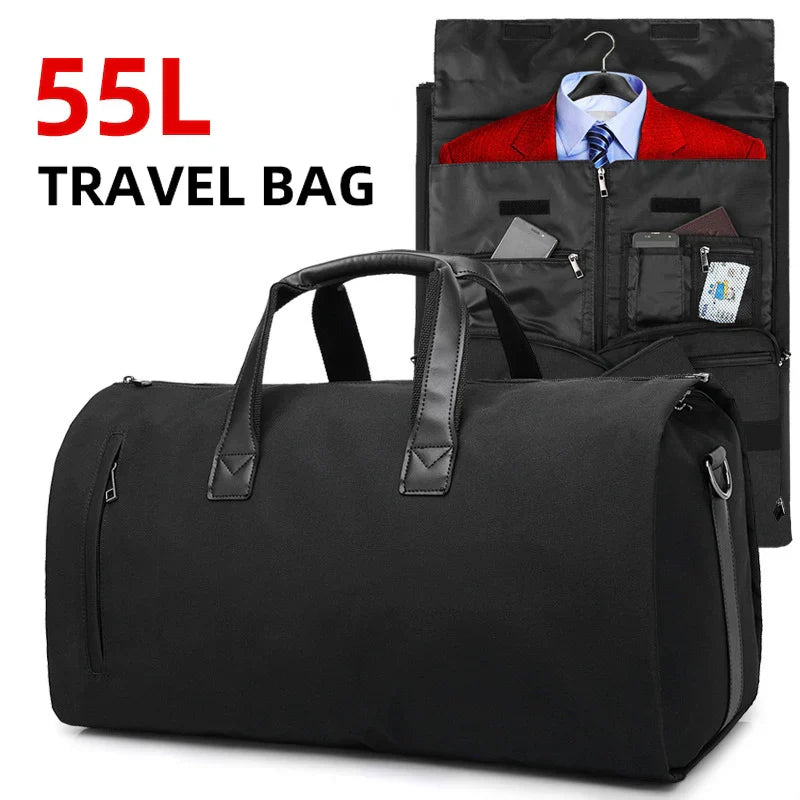 Convertible Garment Duffel Bag Travel Black Duffel Bags - Tophatter Daily Deals