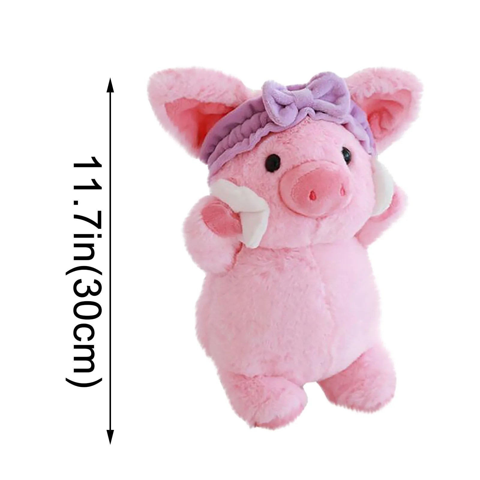 Pink Pig Plush Selfcare Facial Skincare With Purple Headband Animals - Tophatter Daily Deals