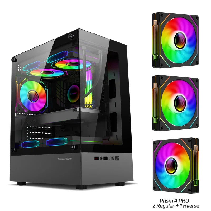 Mini ITX PC Case 240mm Water Cooling MicroATX Chassis Chassis 3 Black 4Pro - Tophatter Daily Deals