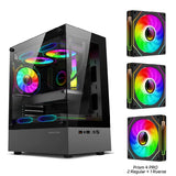 Mini ITX PC Case 240mm Water Cooling MicroATX Chassis Chassis 3 Black 4Pro - Tophatter Daily Deals