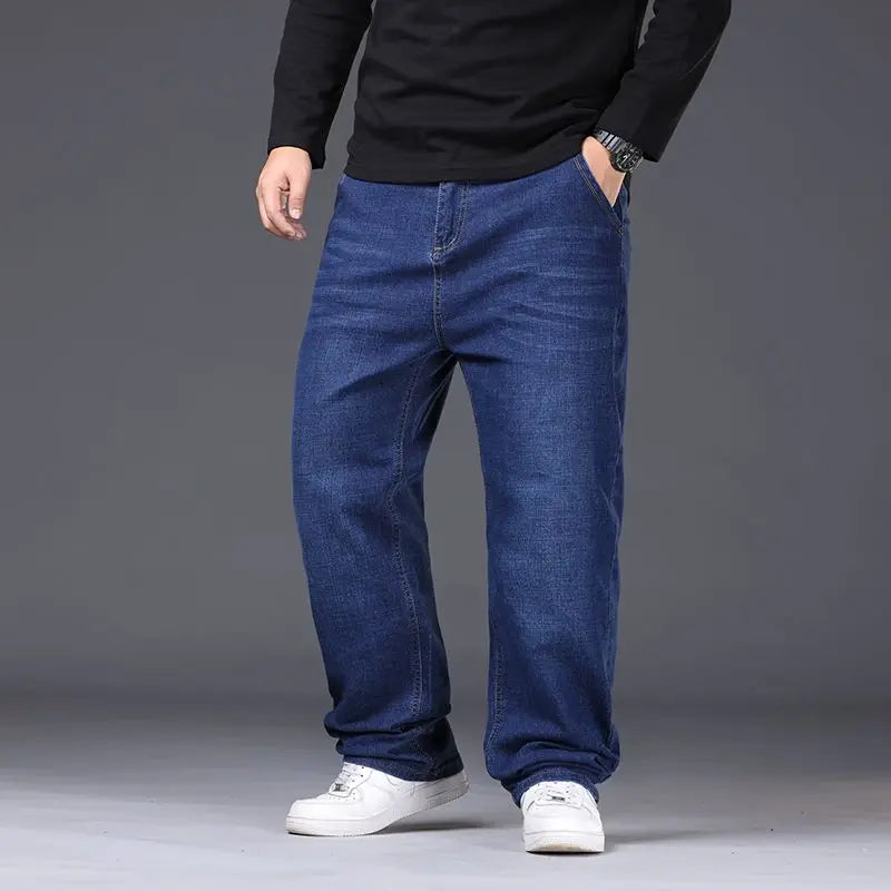 Oversized Relaxed Men's Jeans - High Waist, Stretch Denim - Tophatter Daily Deals