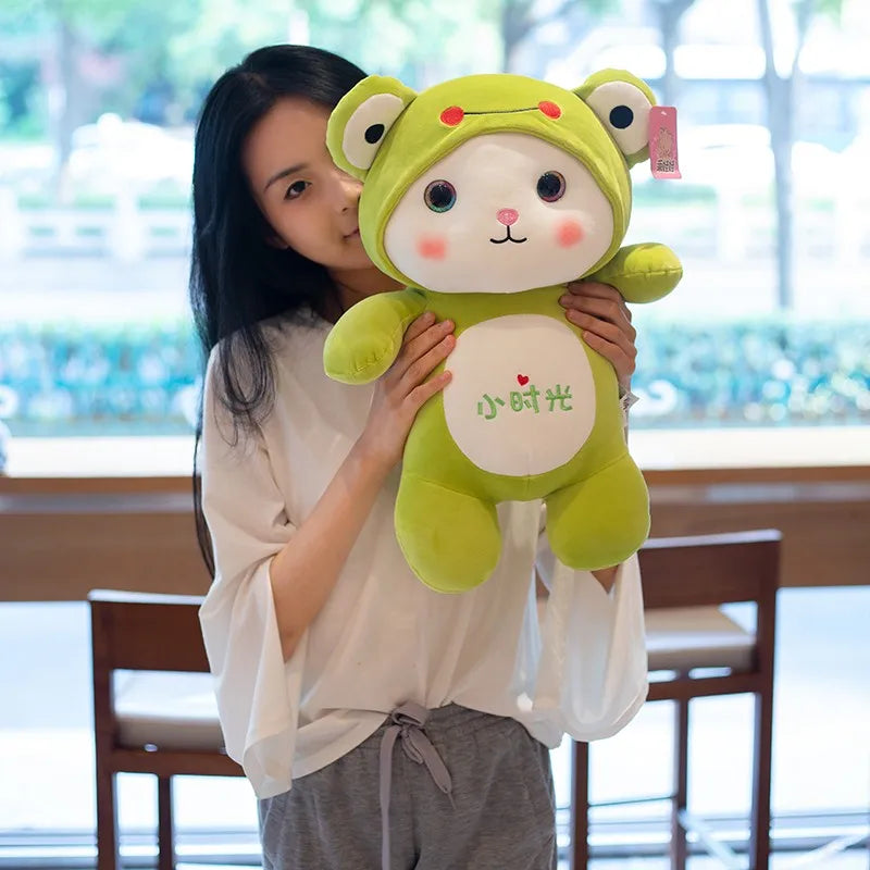 ChooChoo Cat Stuffed Animals Plush Toys Kawaii Soft Plushie Wearing Kigurumi Green 70cm Animals - Tophatter Daily Deals