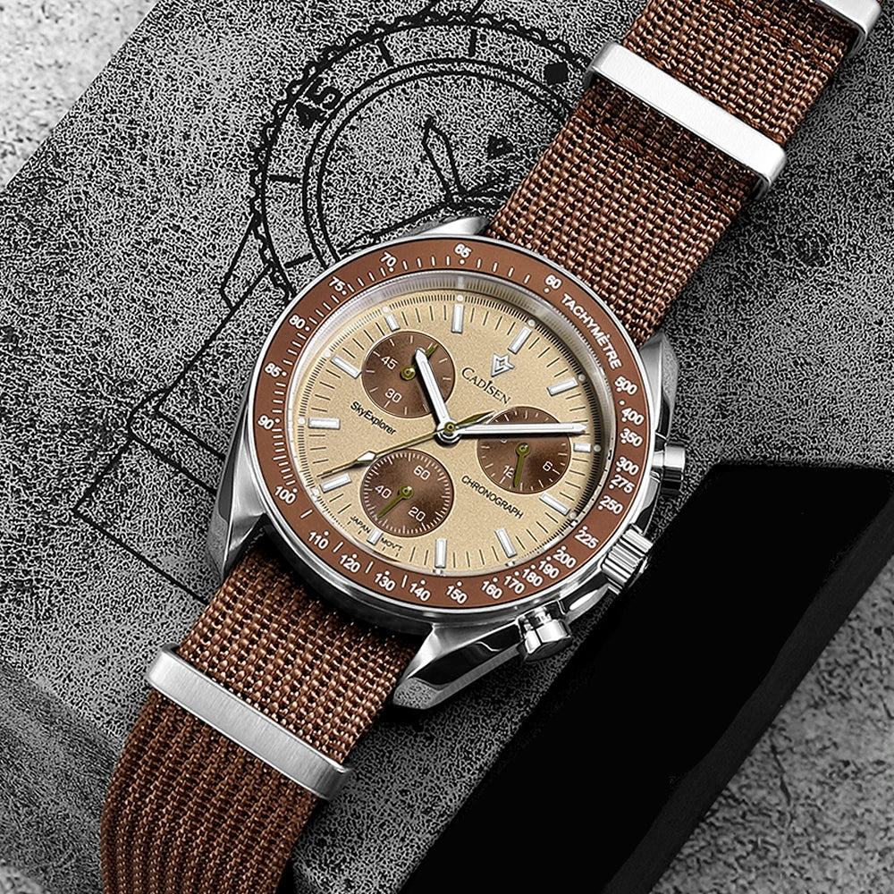 Quartz Chronograph Canvas Watch With Sapphire Crystal - Tophatter Daily Deals