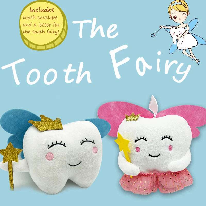 Pink Blue Tooth Fairy Plushies Set of Blue and Pink Mythical - Tophatter Daily Deals