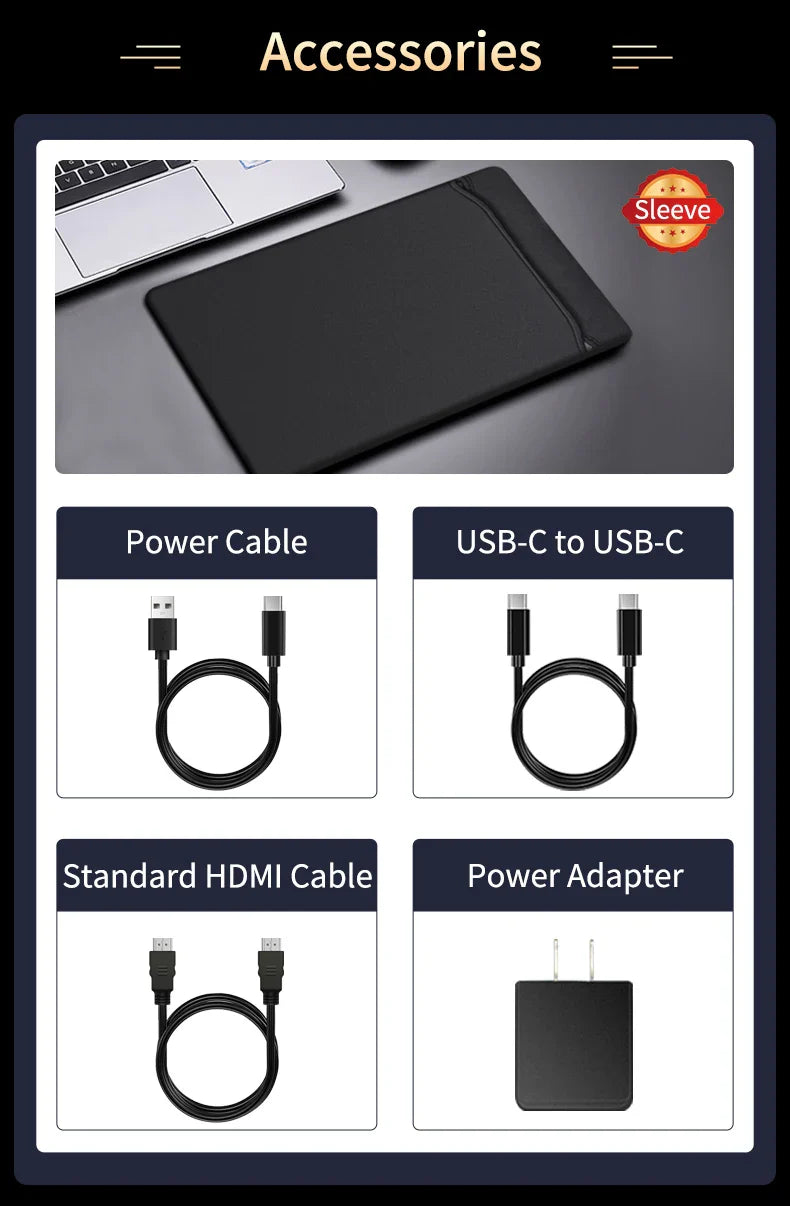 OLED 13.3 Portable Monitor Metal Frame Travel Display - Tophatter Daily Deals