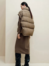 Insulating Women’s Down Vest - Cropped, Duck, Winter - Tophatter Daily Deals