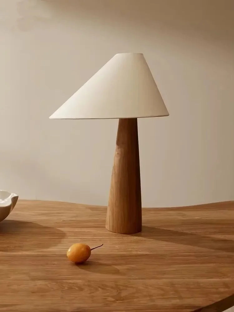 Japandi Conical Oak Floor Lamp Wabi Sabi Retro Lighting Home Decor - Tophatter Daily Deals