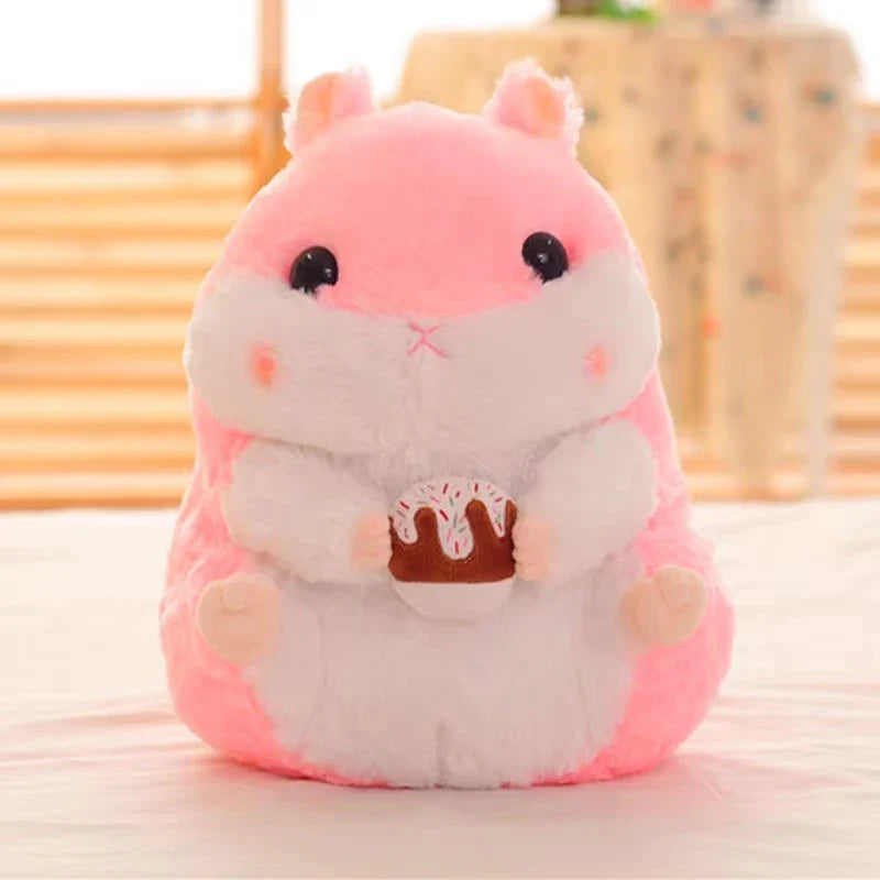 Chubby Hamster Pastel Woodland Plush With Nuts and Acorns 55cm Pink Animals - Tophatter Daily Deals