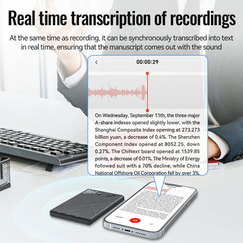 AI Voice Recorder With Real Time Transcription And Summary - Tophatter Daily Deals