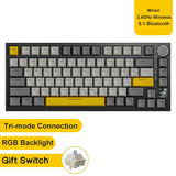 Mechanical Bluetooth Gaming Keyboard 75 Percent Hot Swap AK820PRO Grey2 - Tophatter Daily Deals