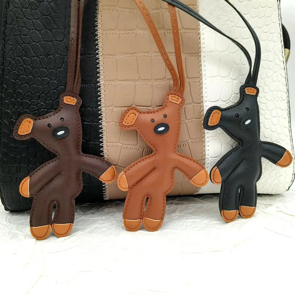 Bear Keychain PU Leather Mini Bag Charm Cute Gift Accessory - Tophatter Daily Deals