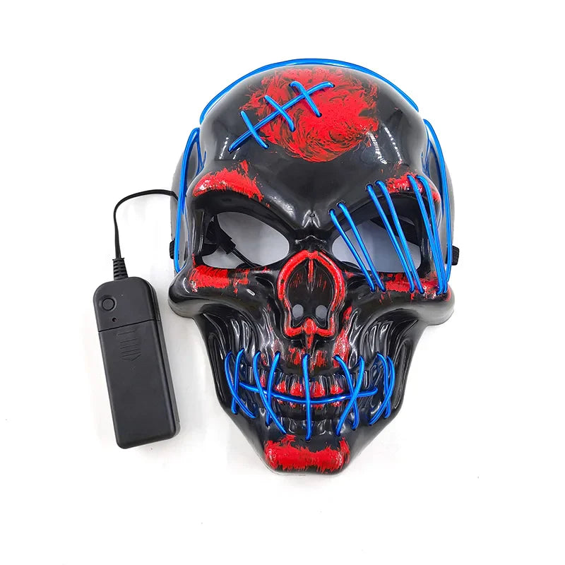 LED Glowing Skull Mask Full Face Halloween 2025 Cosplay - Tophatter Daily Deals
