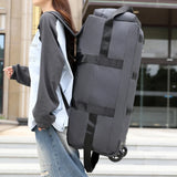 Roller Travel Duffel Bag with Fixed Casters Grey Duffel Bags - Tophatter Daily Deals