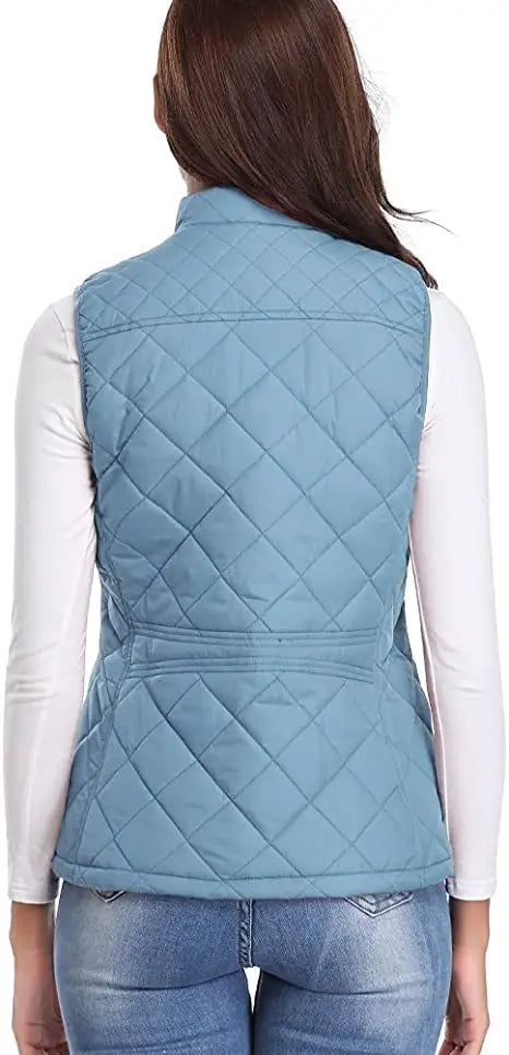 Lightweight Women Quilted Vest - Stand Collar Cotton Winter - Tophatter Daily Deals