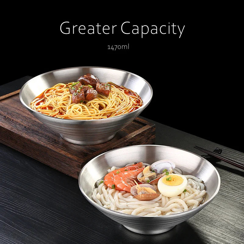 Stainless Steel Ramen Bowl 1.4L Insulating Christmas Gift - Tophatter Daily Deals