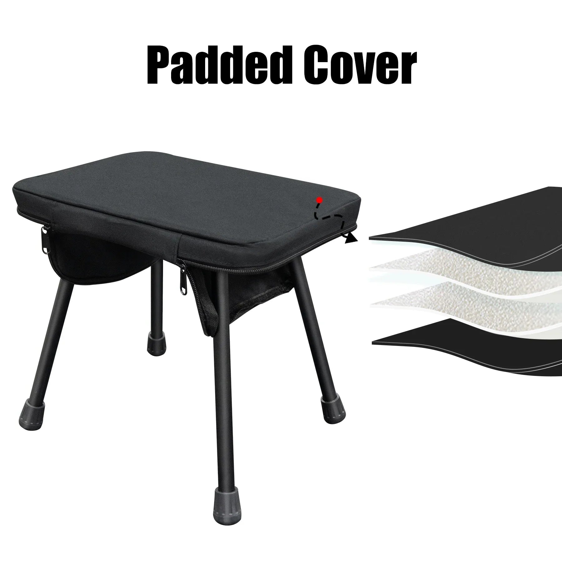 Tactical Folding Table with Utility Buckles Black Camp Furniture - Tophatter Daily Deals