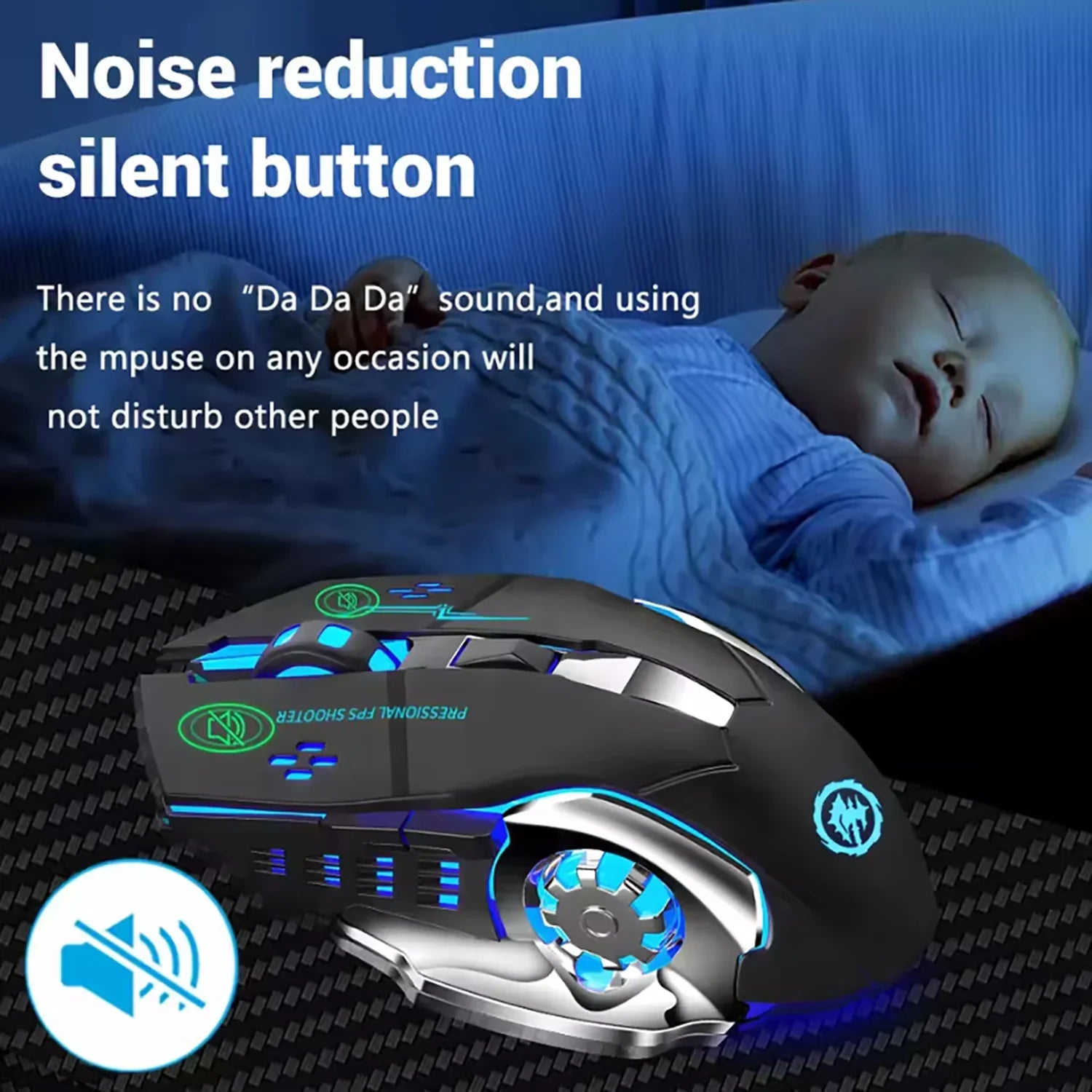 Wireless Rechargeable Gaming Mouse Bluetooth Silent Backlit - Tophatter Daily Deals