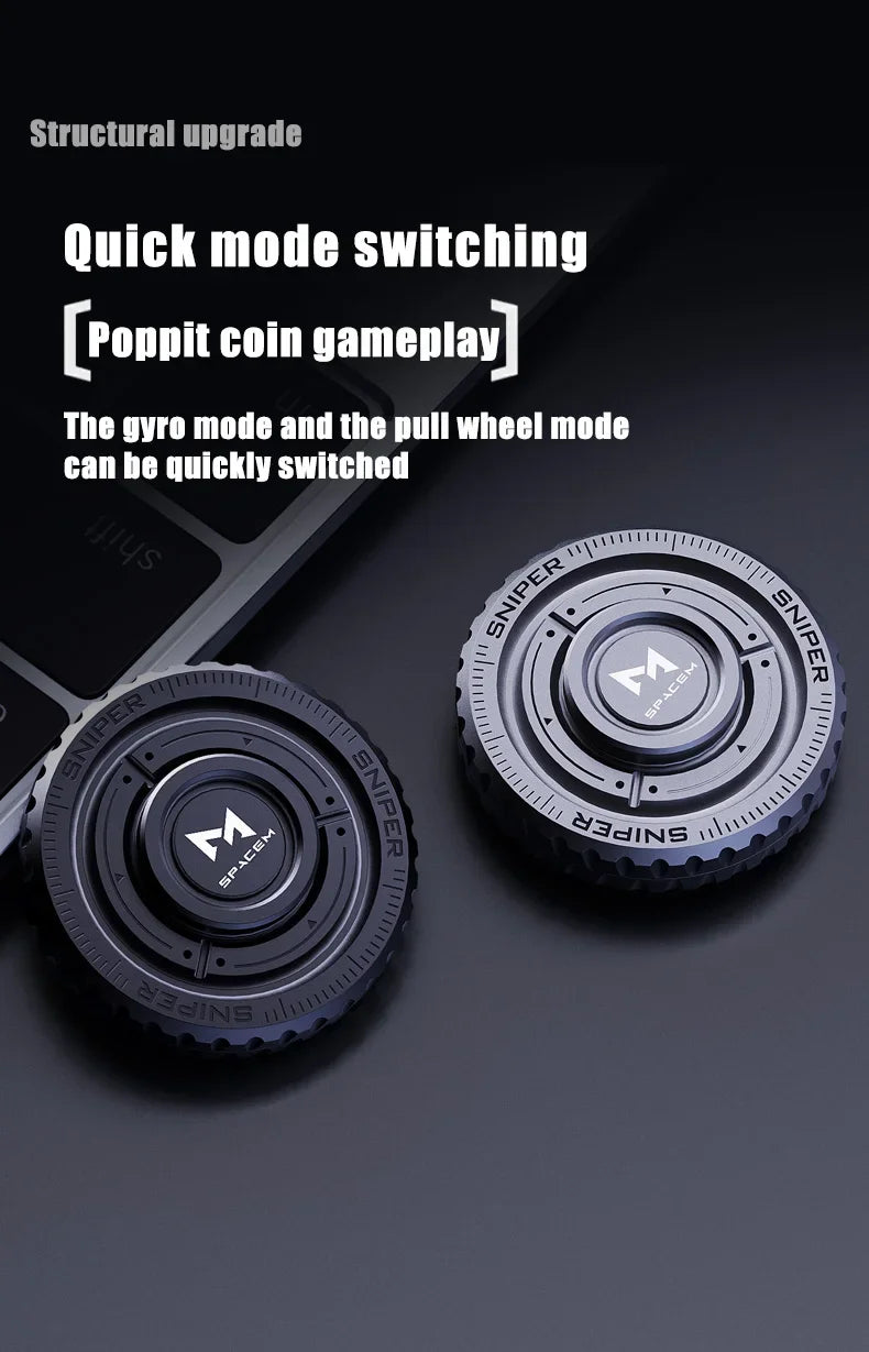 EDC Metal 3in1 Pushing Card Spinner Coin Stress Reliever - Tophatter Daily Deals