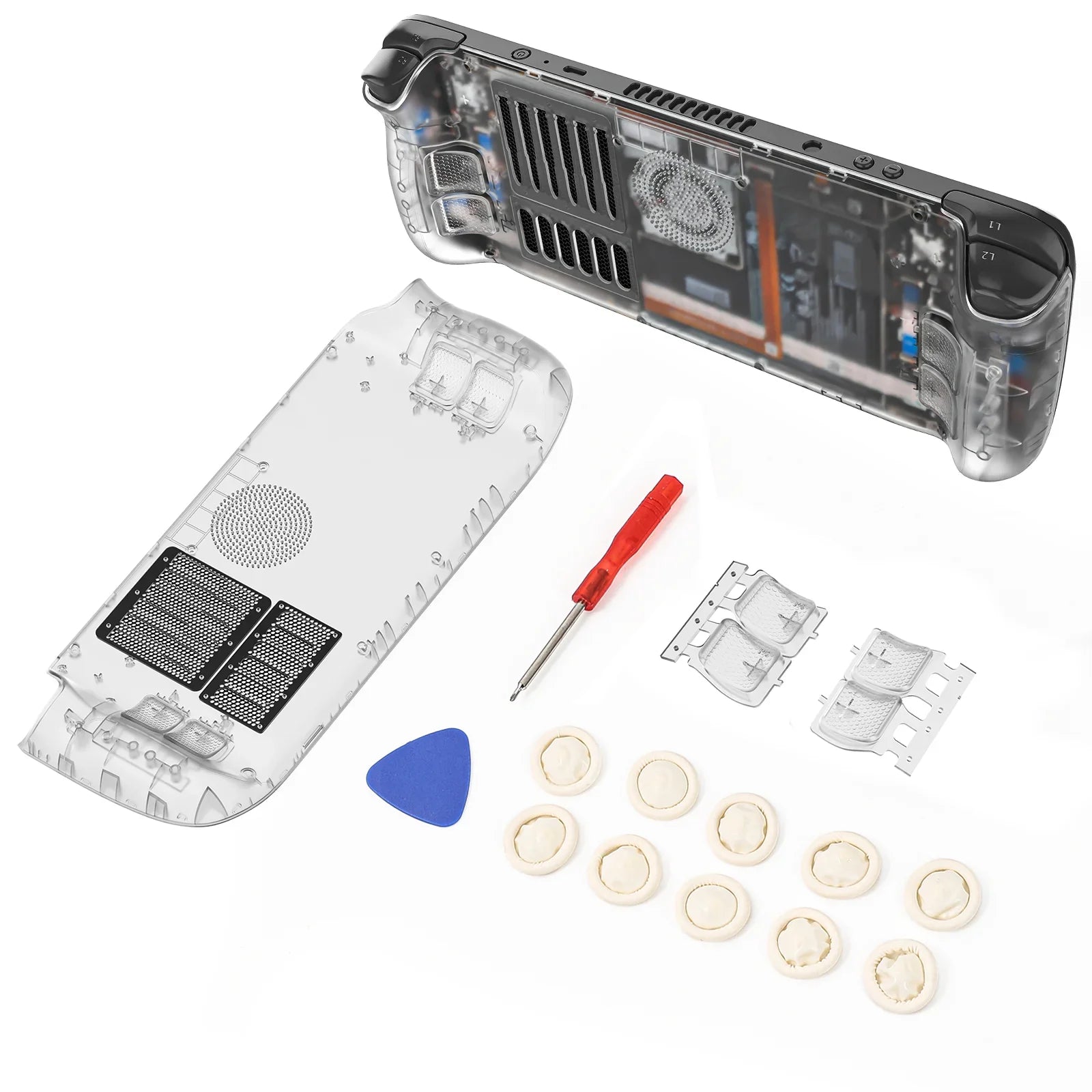 Steam Deck Transparent Replacement Shell Kit Console Transparent White - Tophatter Daily Deals