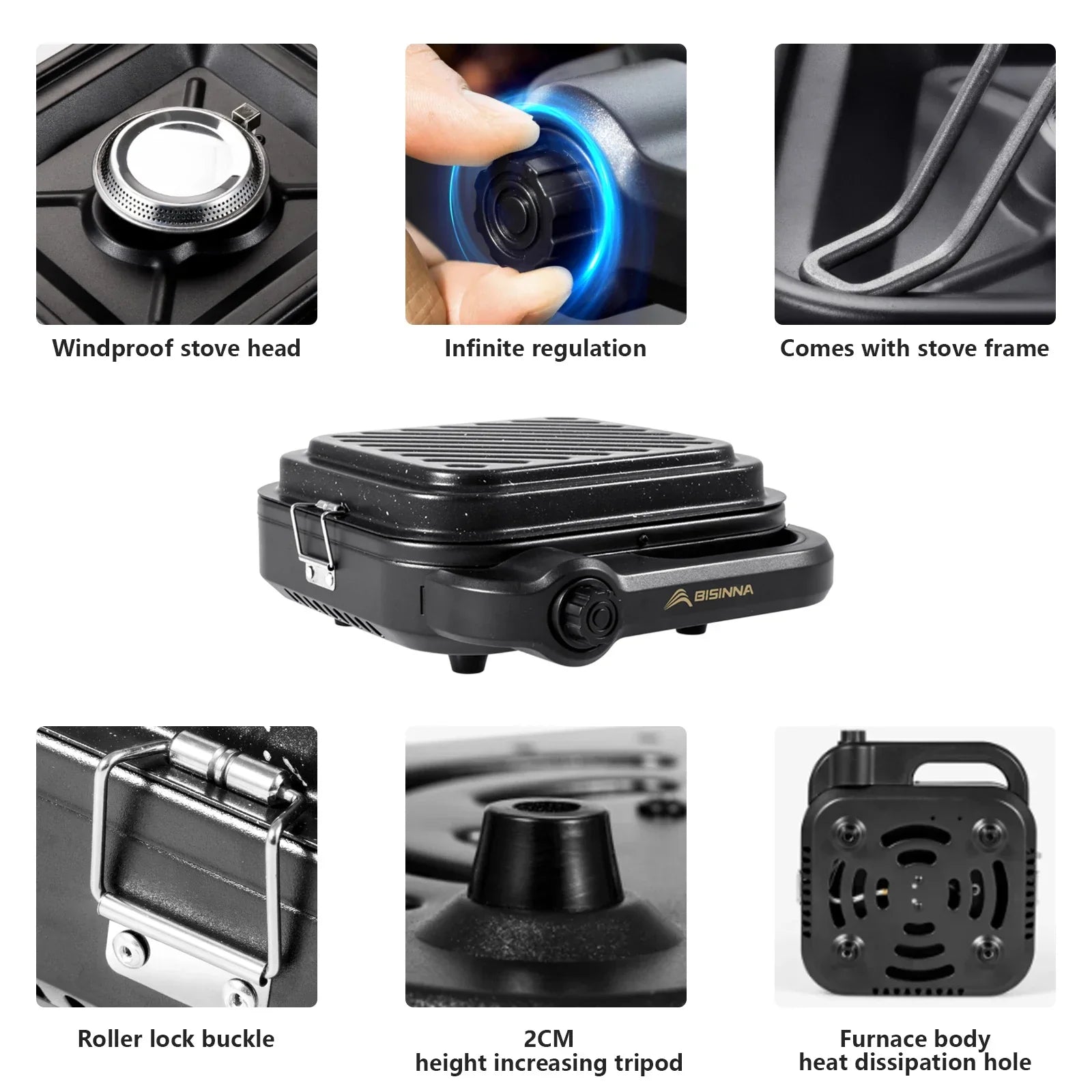 4200W Camping Gas Stove Black Camp Cooking - Tophatter Daily Deals