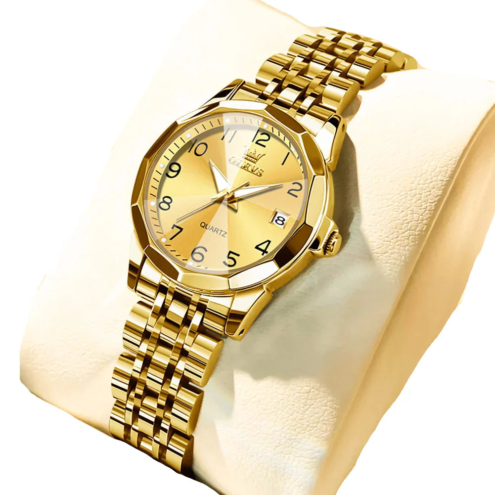 Womens Stainless Steel Quartz Watch Waterproof (All Gold) Apparel & Accessories > Jewelry > Watches - Tophatter Daily Deals