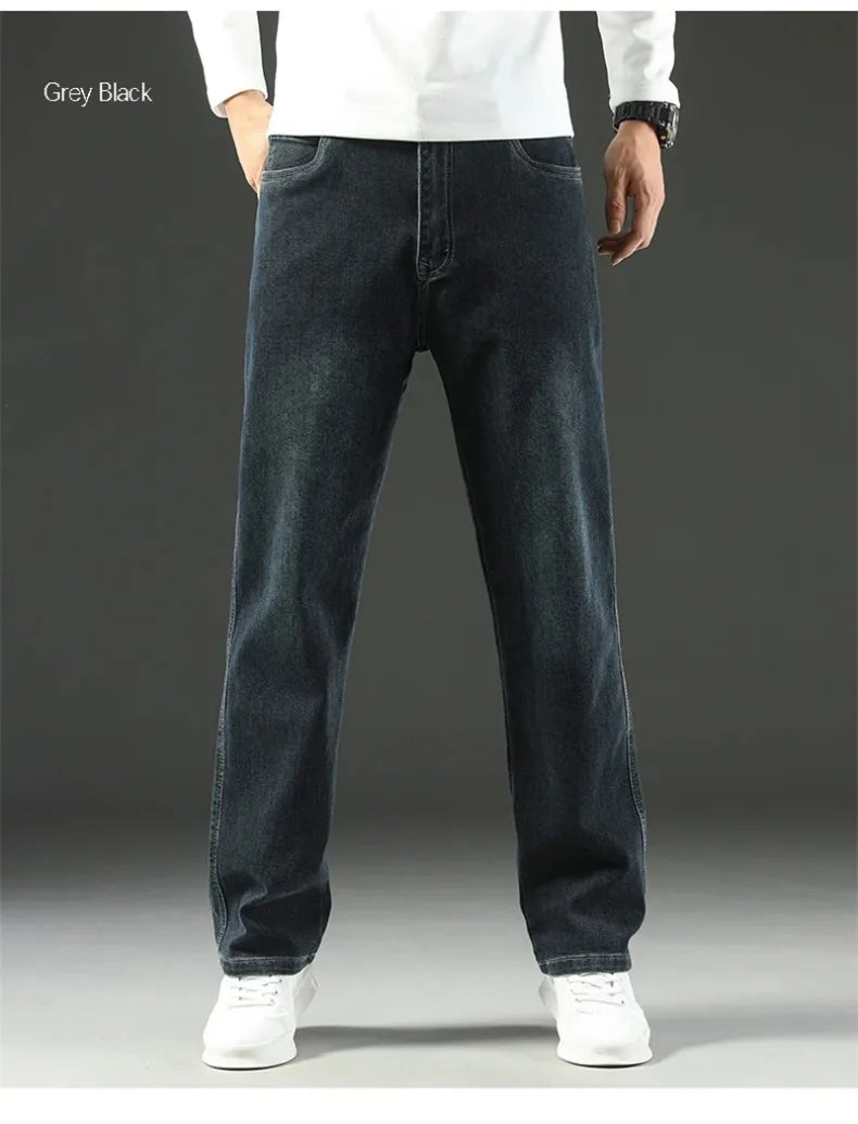 Stretchy Men’s Jeans - Wide Leg, Cotton, Business Casual - Tophatter Daily Deals