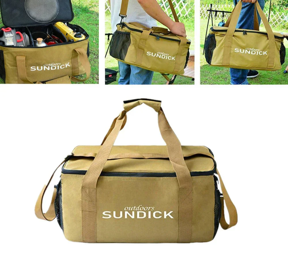 Outdoor Waterproof Picnic Bag Storage Organizer Khaki Duffel Bags - Tophatter Daily Deals
