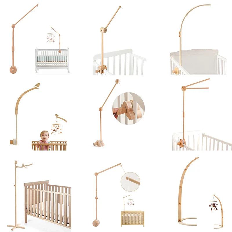 Wooden Baby Mobile Crib Arm Holder Newborn Sensory Toys - Tophatter Daily Deals