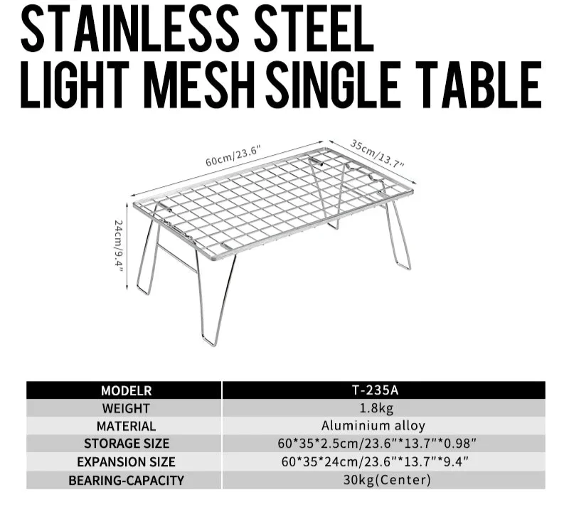 Heavy-Duty Camping BBQ Table Foldable Grill Silver Outdoor Grills - Tophatter Daily Deals