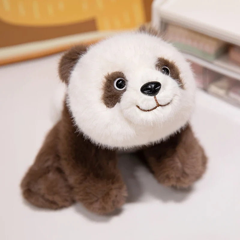 Realistic Weighted Baby Panda Plush Doll Christmas Gift Brown white - Tophatter Daily Deals