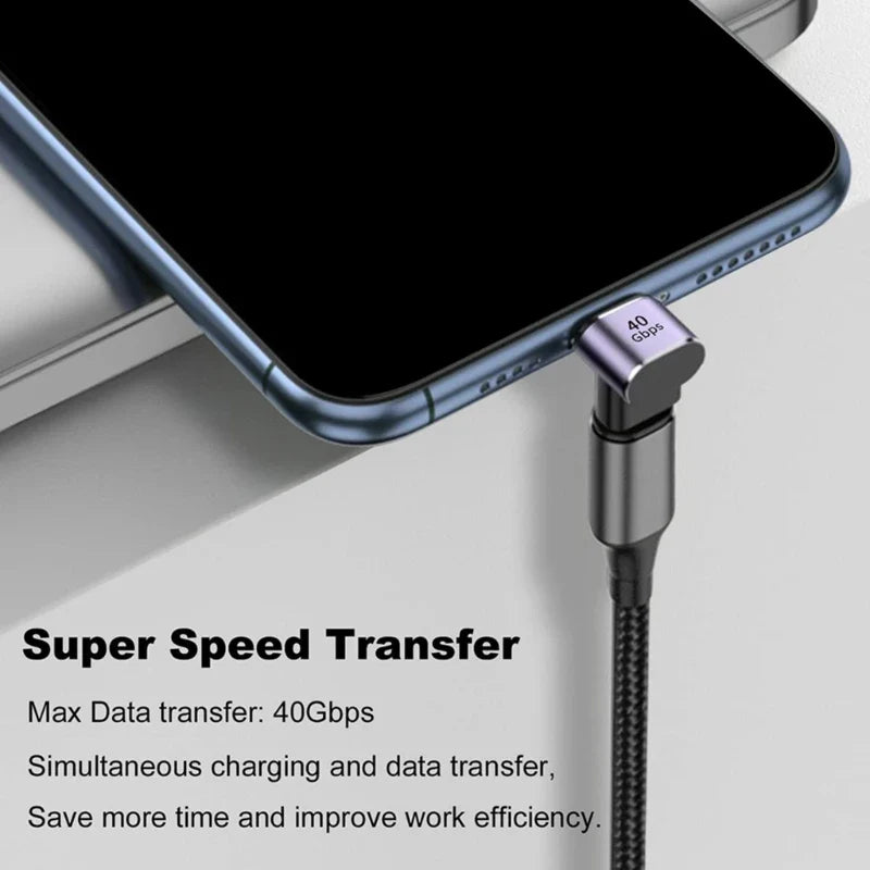 Usb C Adapter 40Gbps 90 Degree Right Angle 100W Extender - Tophatter Daily Deals