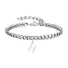 Initials Cuban Link Bracelet Stainless Steel Adjustable H - Tophatter Daily Deals