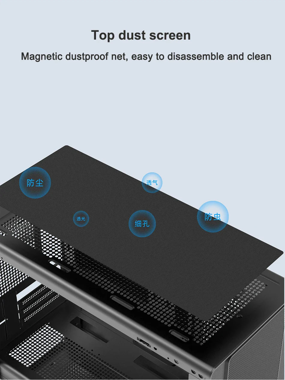 Mini ITX PC Case Tempered Glass 360mm Water Cooling - Tophatter Daily Deals