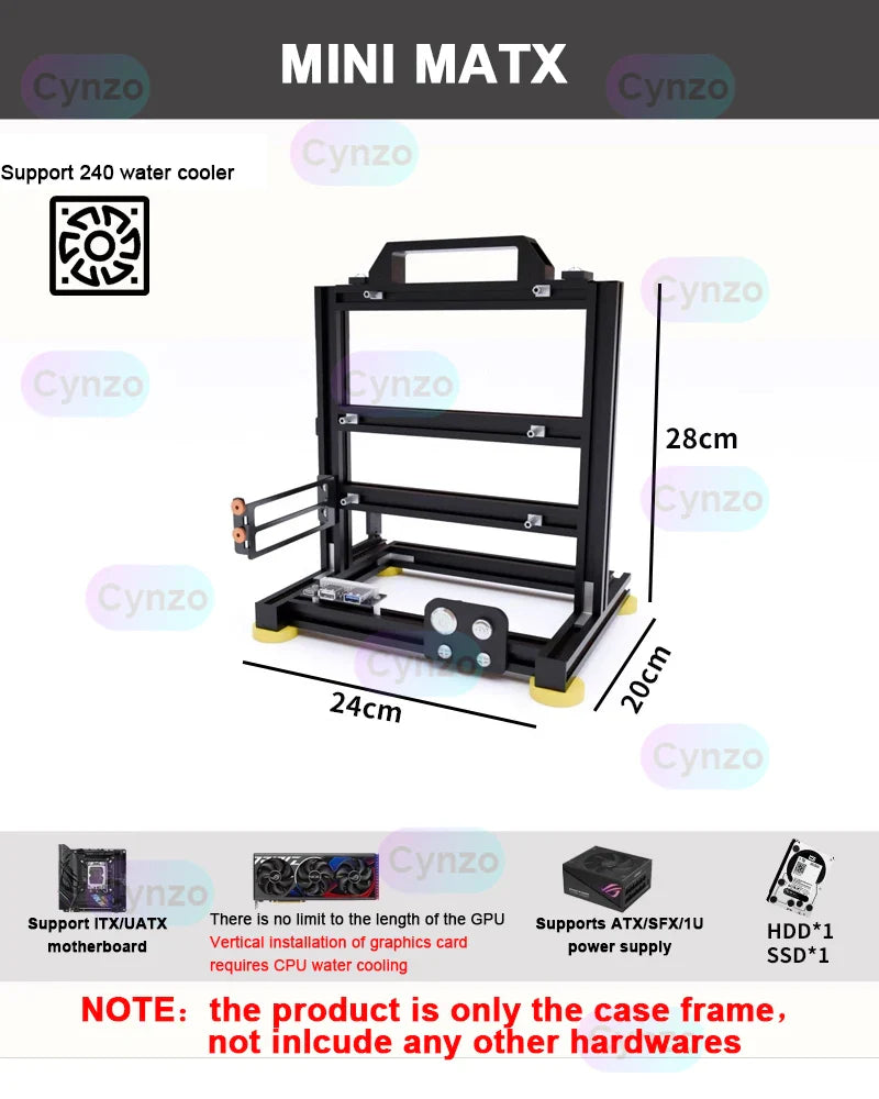 Open Frame ATX PC Case Rack Modular Water Air Cooling - Tophatter Daily Deals