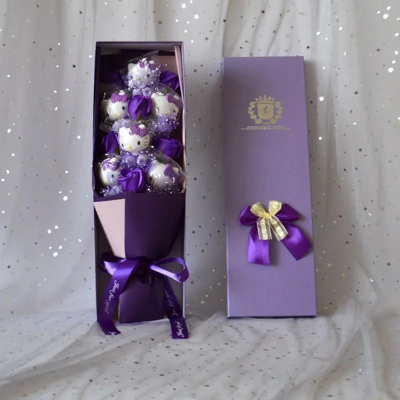 Sanrio Led Lights Plush Toy Bouquet Hello Kitty Purple Boxed (no LED Lights) Flowers - Tophatter Daily Deals