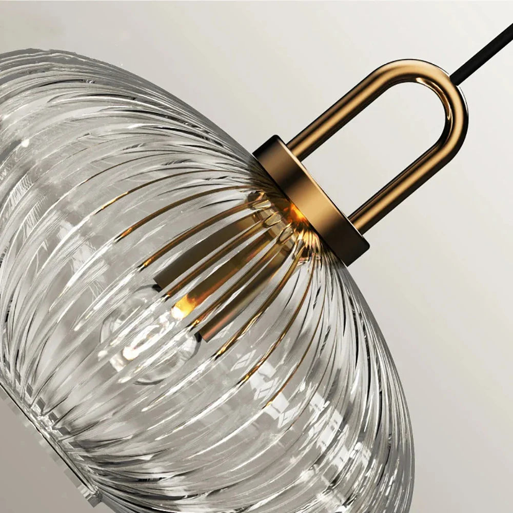 Japandi Glass Pendant Light Japanese Nordic Hanging Lamp Warm - Tophatter Daily Deals