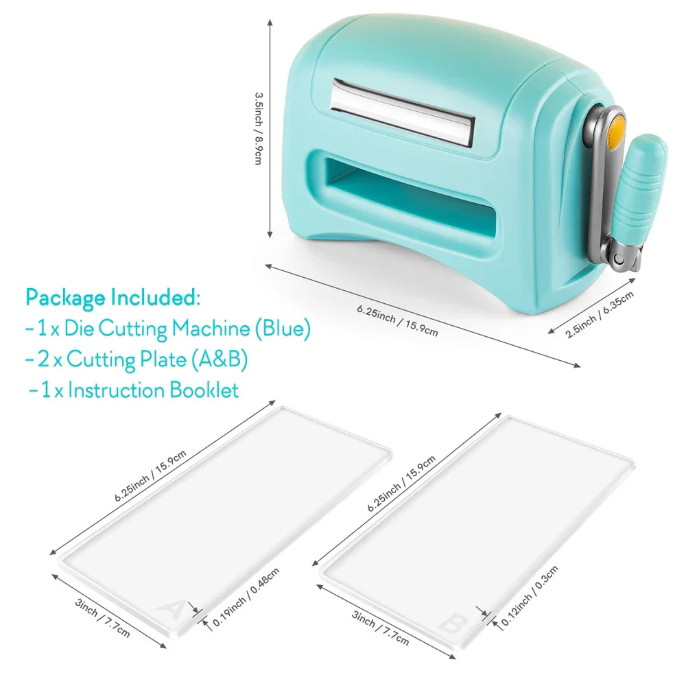 Die Cutting Machine Mini Handheld For DIY Scrapbooking Light blue - Tophatter Daily Deals