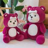 Cute Rose Red Bear Plush Toy Animals - Tophatter Daily Deals