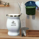 Yerba Mate Bombilla Set Stainless Steel Mate Kit Easy Clean - Tophatter Daily Deals
