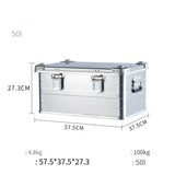 50L Outdoor Aluminum Alloy Storage Box Silver Camping & Hiking - Tophatter Daily Deals