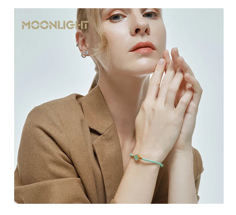 Four Leaf Clover Braided Leather Lucky Bracelet Gift - Tophatter Daily Deals