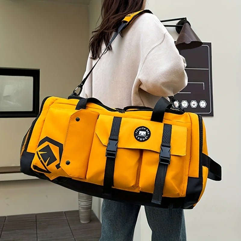 Travel Backpack with Wet/Dry Separation Yellow Duffel Bags - Tophatter Daily Deals